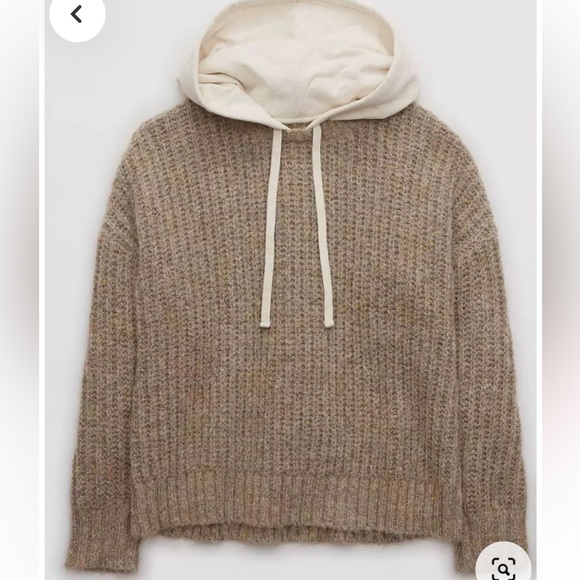 AERIE offline oversized pullover sweater w hood mixed media size large - Picture 2 of 8